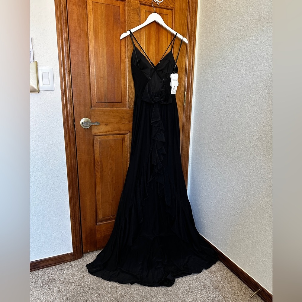 *Black* Formal/Prom Glitter Ruffled Dress